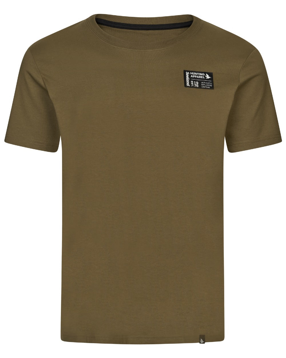 Military Olive Coloured Seeland Striker T-Shirt on white background #colour_military-olive