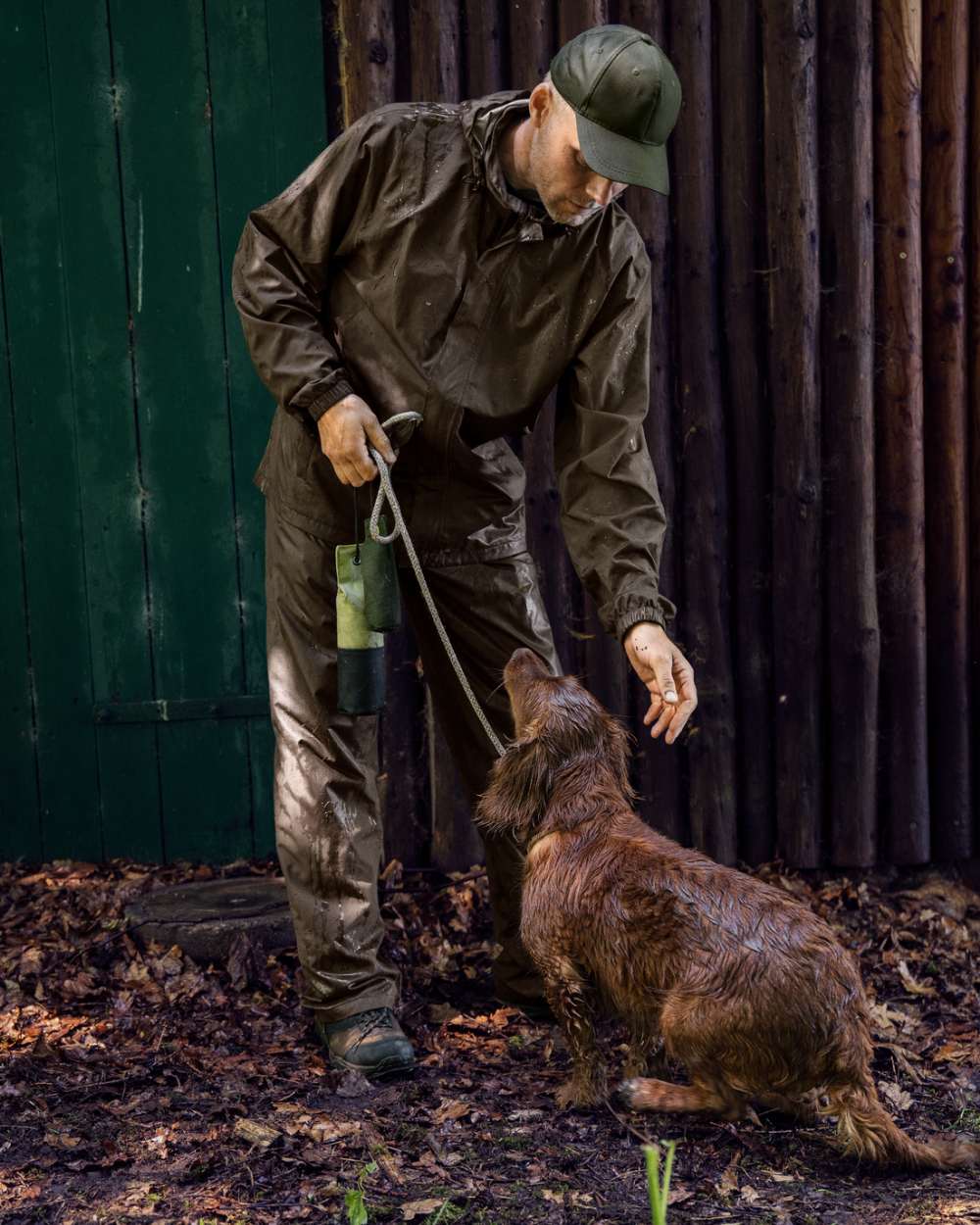 Pine Green Coloured Seeland Taxus Rain Set on outdoor background #colour_pine-green