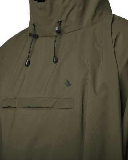 Pine Green coloured Seeland Taxus Waterproof Rain Poncho on white background #colour_pine-green