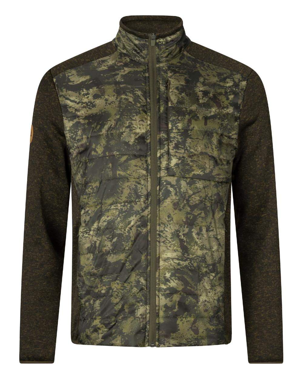 Camo Coloured Seeland Theo Hybrid Jacket on white background #colour_camo