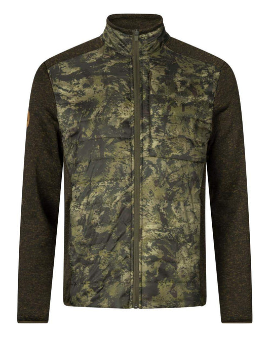 Camo Coloured Seeland Theo Hybrid Jacket on white background #colour_camo