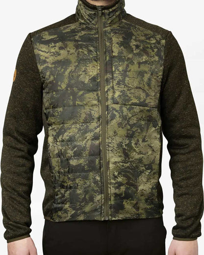 Camo Coloured Seeland Theo Hybrid Jacket on white background #colour_camo
