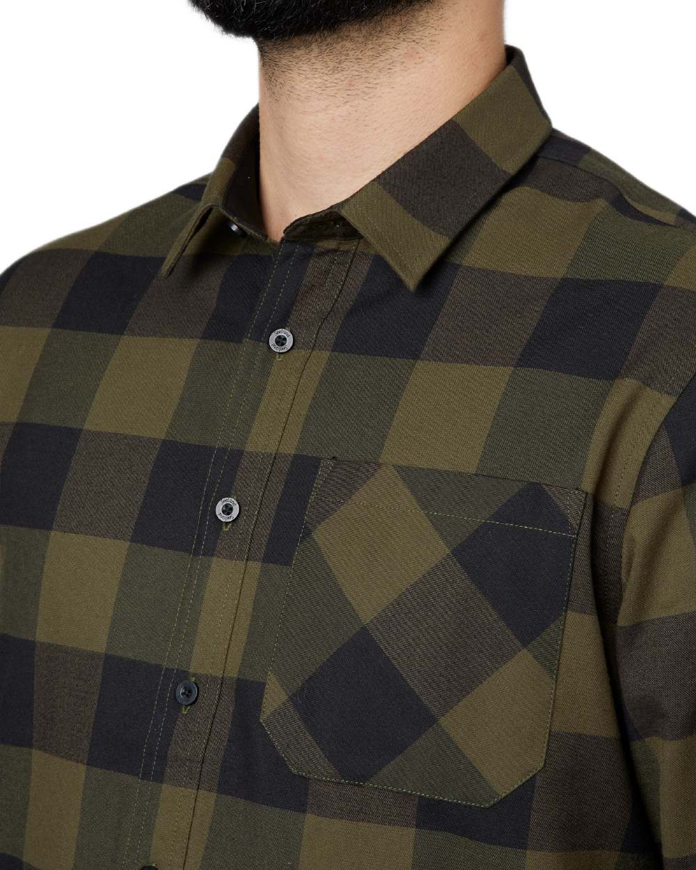 Green Check Coloured Seeland Toronto Shirt on White background #colour_green-check