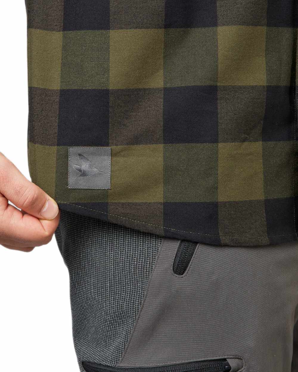 Green Check Coloured Seeland Toronto Shirt on White background #colour_green-check