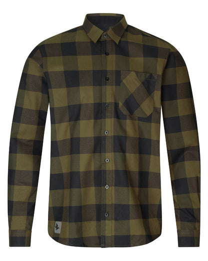 Green Check Coloured Seeland Toronto Shirt on White background #colour_green-check