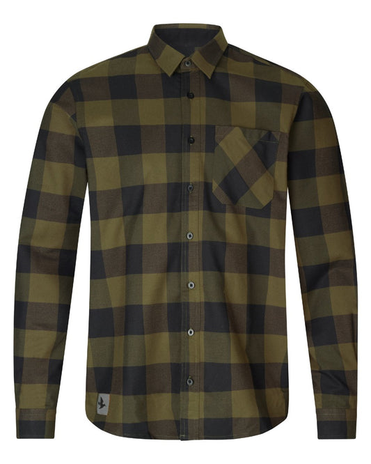 Green Check Coloured Seeland Toronto Shirt on White background #colour_green-check