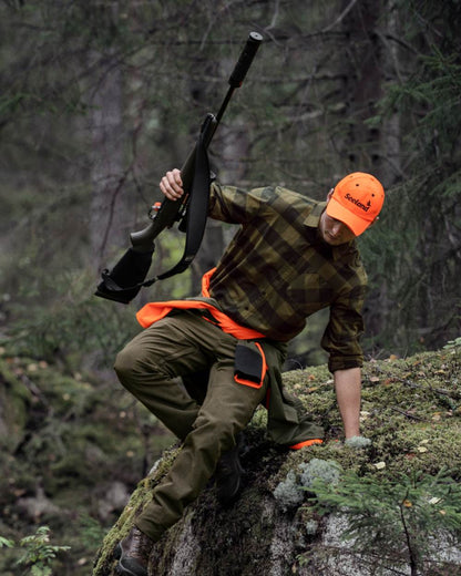 Green Check Coloured Seeland Toronto Shirt on outdoor background #colour_green-check