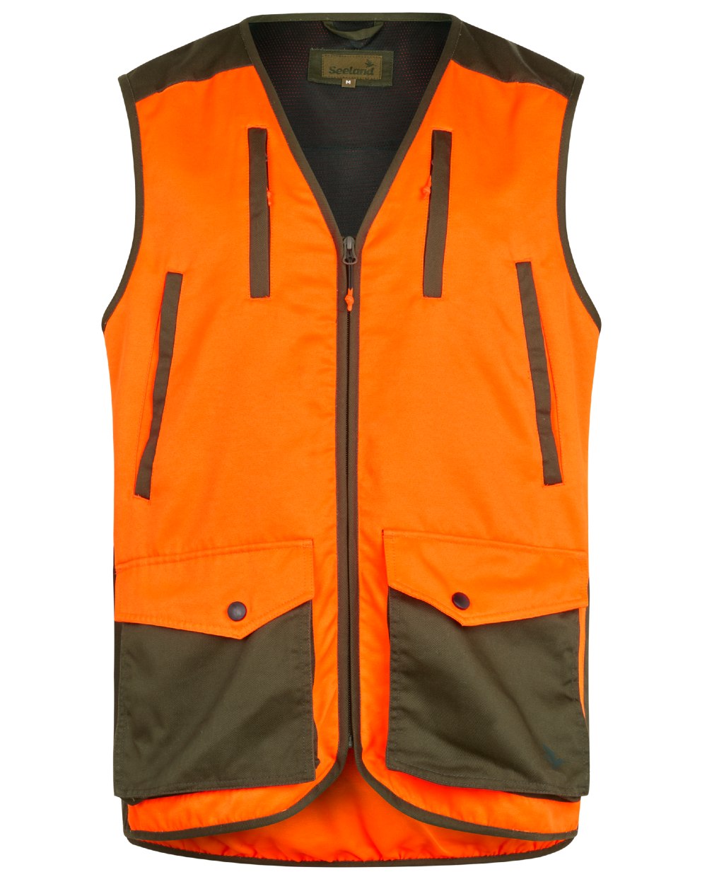 Hi-Vis Orange Coloured Seeland Travo Waistcoat on white background #colour_hi-vis-orange