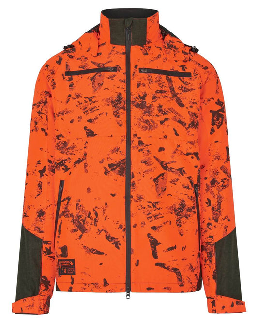 Orange Blaze InVis MPC coloured Seeland Trax Blaze Jacket on white background #colour_orange-blaze-invis-mpc