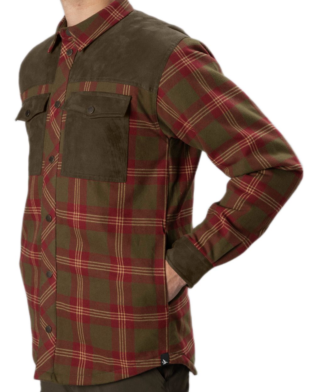 Red Check Coloured Seeland Vancouver Shirt on white background #colour_red-check