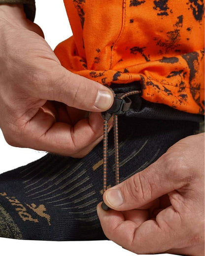 InVis Green InVis Orange Blaze Coloured Seeland Vantage Trousers on white background #colour_invis-green-invis-orange-blaze