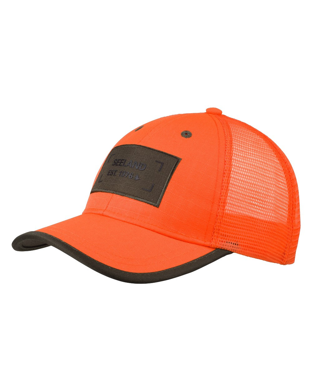 Orange Blaze coloured Seeland Venture Rover Cap on white background #colour_orange-blaze