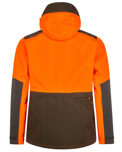 Pine Green Hi-Vis Orange Coloured Seeland Venture Rover Jacket on white background #colour_pine-green-hi-vis-orange