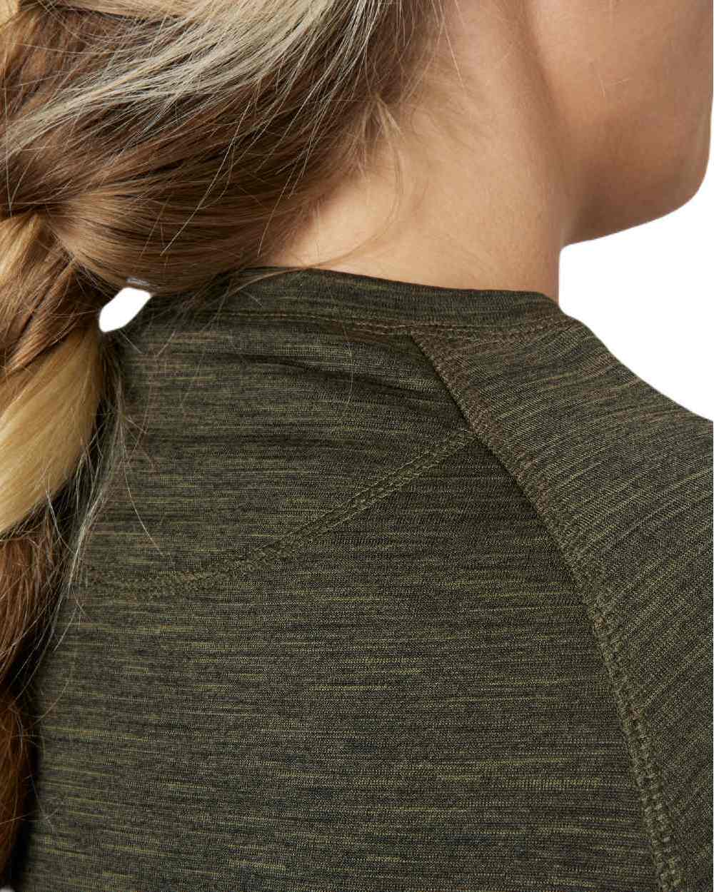 Pine Green Coloured Seeland Womens Active Long Sleeve T-Shirt on white background #colour_pine-green