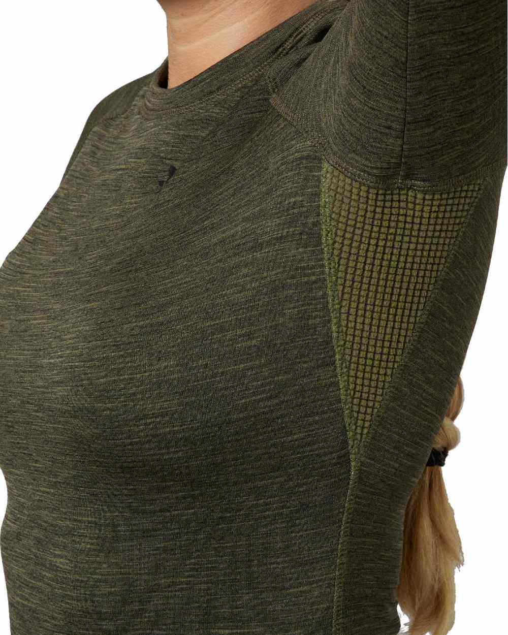 Pine Green Coloured Seeland Womens Active Long Sleeve T-Shirt on white background #colour_pine-green