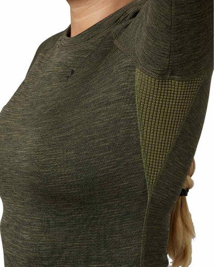 Pine Green Coloured Seeland Womens Active Long Sleeve T-Shirt on white background #colour_pine-green