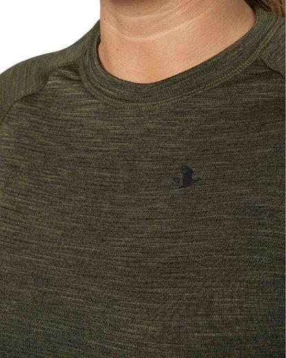 Pine Green Coloured Seeland Womens Active Long Sleeve T-Shirt on white background #colour_pine-green