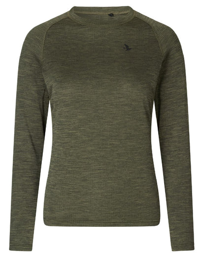 Pine Green Coloured Seeland Womens Active Long Sleeve T-Shirt on white background #colour_pine-green
