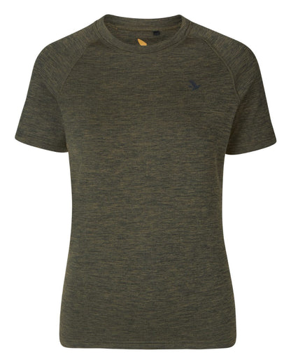 Pine Green Coloured Seeland Womens Active Short Sleeve T-Shirt on White background #colour_pine-green
