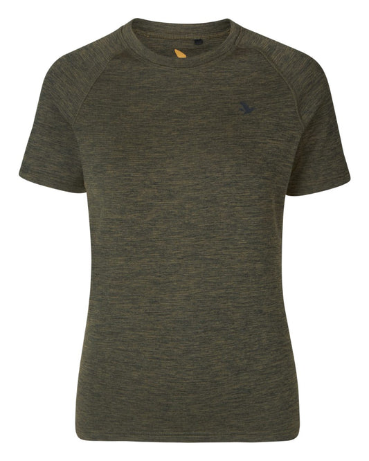 Pine Green Coloured Seeland Womens Active Short Sleeve T-Shirt on White background #colour_pine-green