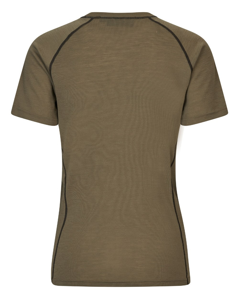 Covert Green Coloured Seeland Womens Apex Aia Merino T-shirt on white background
#colour_covert-green