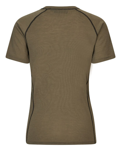 Covert Green Coloured Seeland Womens Apex Aia Merino T-shirt on white background
#colour_covert-green