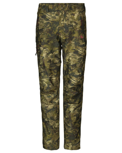 InVis MPC Green Coloured Seeland Womens Avail Camo Trousers on white background #colour_invis-mpc-green