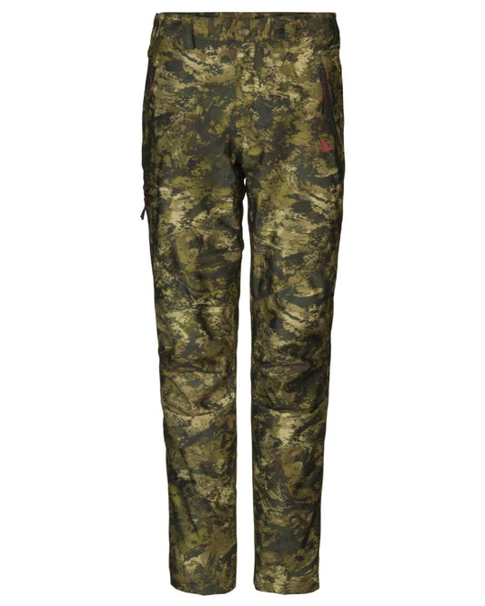 InVis MPC Green Coloured Seeland Womens Avail Camo Trousers on white background #colour_invis-mpc-green