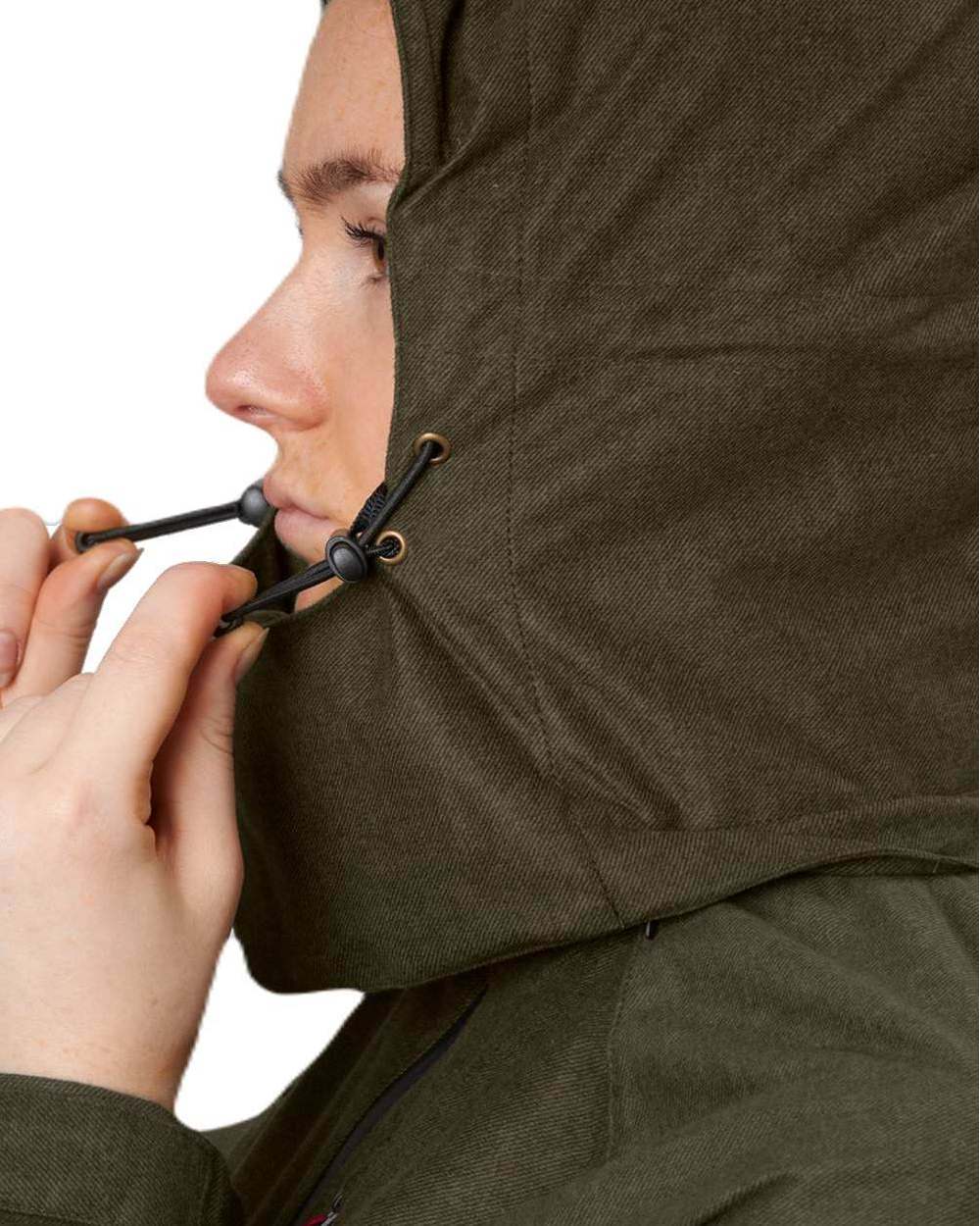 Pine Green Melange Coloured Seeland Womens Avail Jacket on white background #colour_pine-green-melange