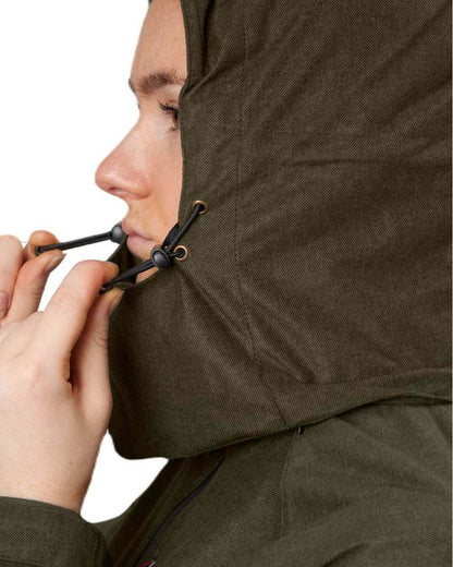 Pine Green Melange Coloured Seeland Womens Avail Jacket on white background #colour_pine-green-melange