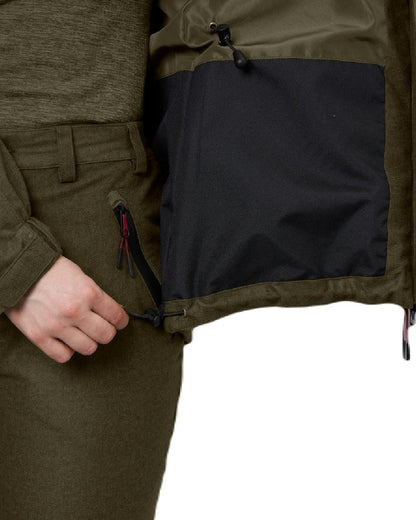 Pine Green Melange Coloured Seeland Womens Avail Jacket on white background #colour_pine-green-melange