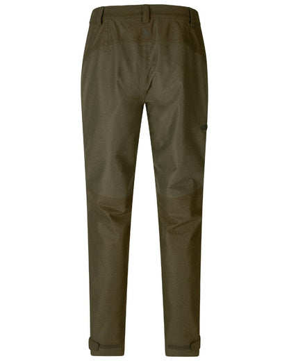 Pine Green Melange Coloured Seeland Womens Avail Trousers on white background #colour_pine-green-melange