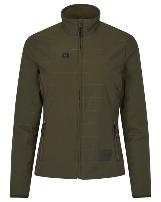 Pine Green Coloured Seeland Womens Celsius Aia Heat Jacket on white background #colour_pine-green