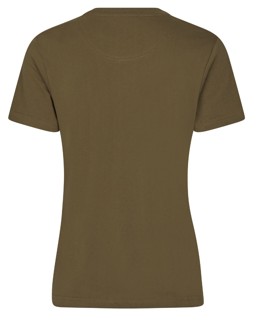 Military Olive Coloured Seeland Womens Deer On Line T-Shirt on white background #colour_military-olive