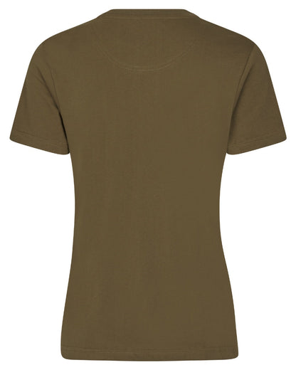 Military Olive Coloured Seeland Womens Deer On Line T-Shirt on white background #colour_military-olive