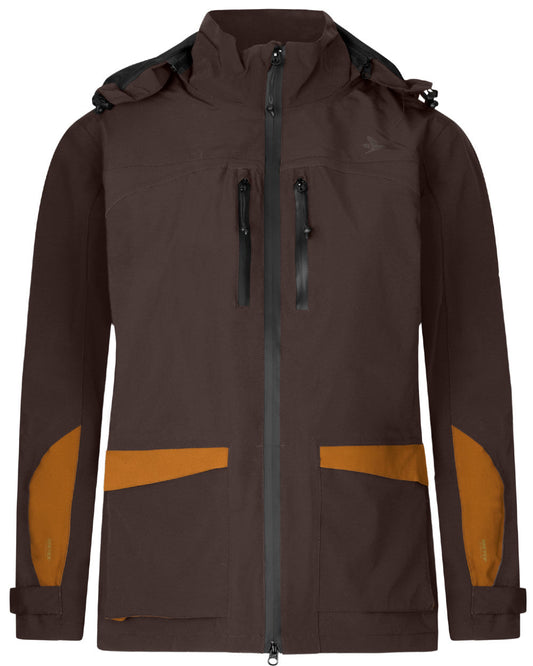 Dark Brown Coloured Seeland Womens Dog Active Jacket on white background #colour_dark-brown