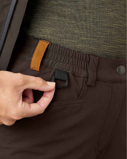 Dark Brown Coloured Seeland Womens Dog Active Trousers on white background #colour_dark-brown