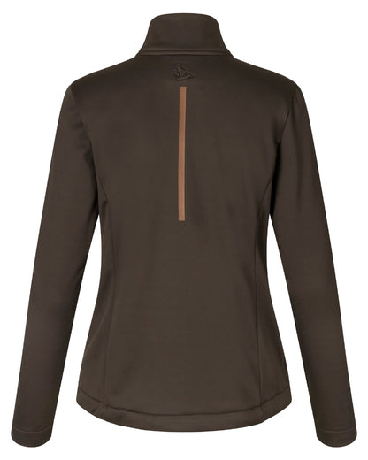 Dark Brown Coloured Seeland Womens Emily Fleece on white background #colour_dark-brown