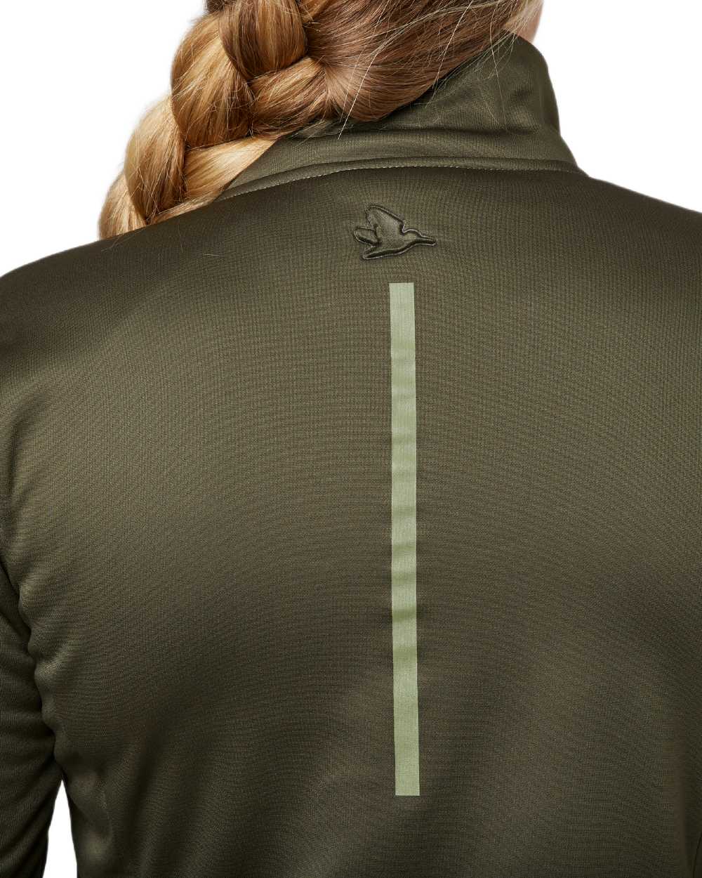 Pine Green Coloured Seeland Womens Emily Fleece on white background #colour_pine-green