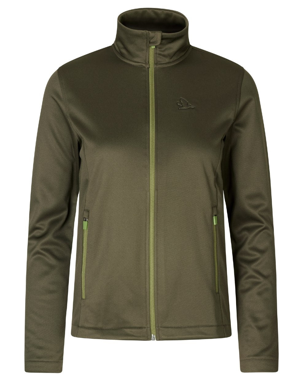 Pine Green Coloured Seeland Womens Emily Fleece on white background #colour_pine-green