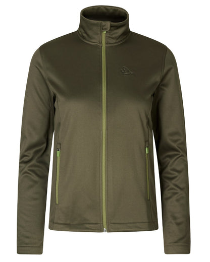 Pine Green Coloured Seeland Womens Emily Fleece on white background #colour_pine-green