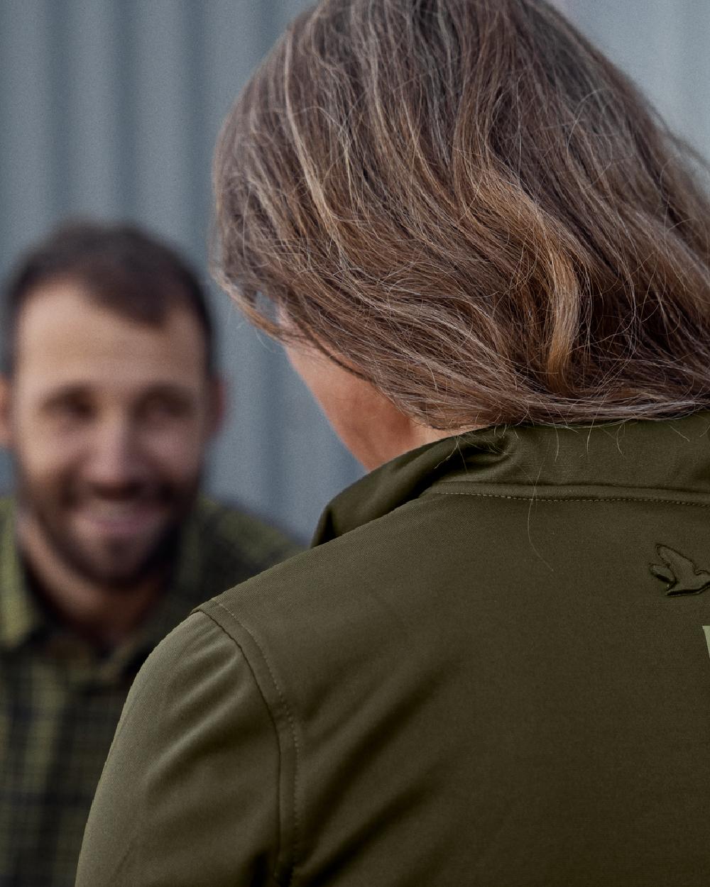 Pine Green Coloured Seeland Womens Emily Fleece on outdoor background #colour_pine-green