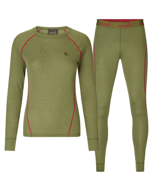 Capulet Olive Coloured Seeland Womens Hawker Base Layer on white background #colour_capulet-olive