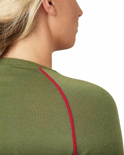 Capulet Olive Coloured Seeland Womens Hawker Base Layer on white background #colour_capulet-olive