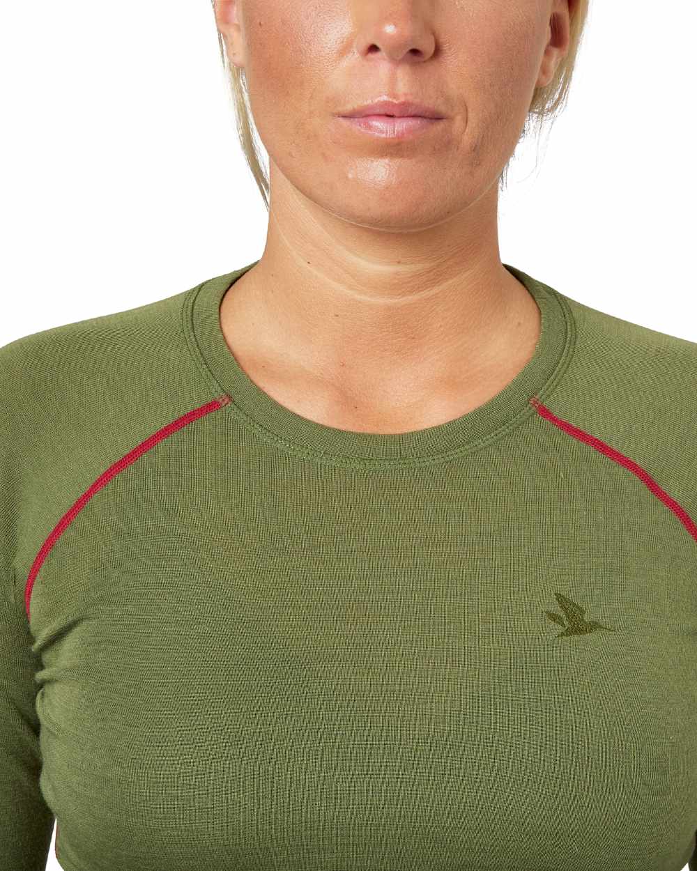 Capulet Olive Coloured Seeland Womens Hawker Base Layer on white background #colour_capulet-olive