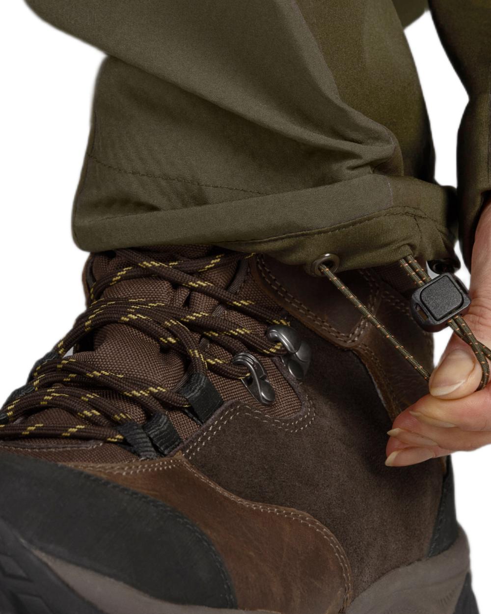 Pine Green Coloured Seeland Womens Hawker Waterproof Advance Trousers on White background #colour_pine-green