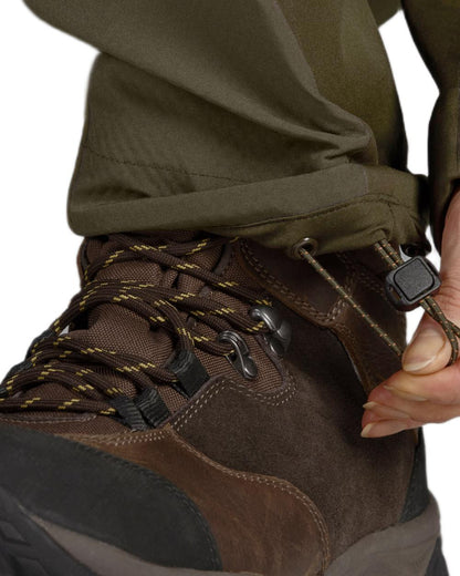 Pine Green Coloured Seeland Womens Hawker Waterproof Advance Trousers on White background #colour_pine-green