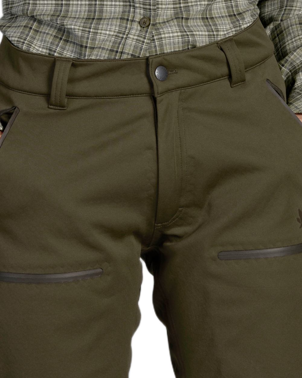 Pine Green Coloured Seeland Womens Hawker Waterproof Advance Trousers on White background #colour_pine-green