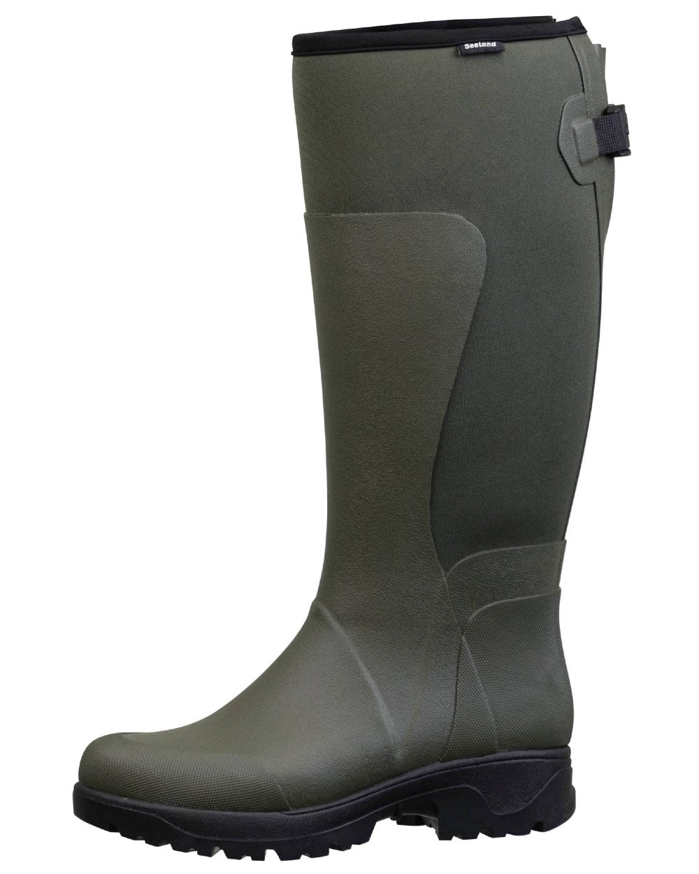 Pine Green Coloured Seeland Womens Hillside Flex Wellingtons on white background #colour_pine-green