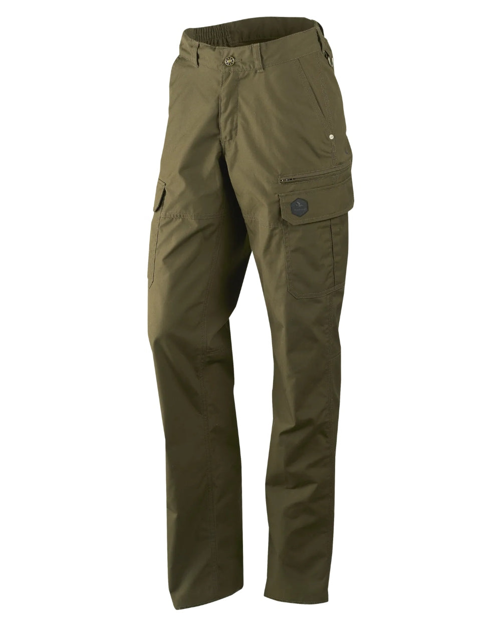 Pine Green Coloured Seeland Womens Key-Point Trousers on white background #colour_pine-green